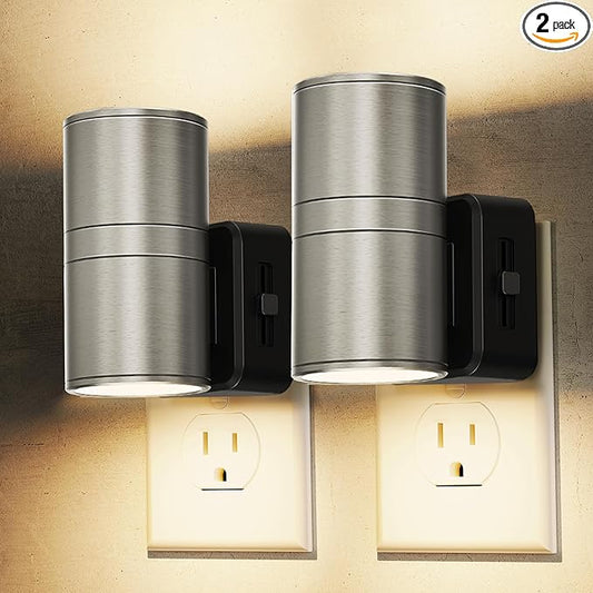 L LOHAS LED Night Light, Dimmable Night Lights Plug into Wall, Metal-Shade by LLOHASLED
