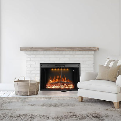 40“ Electric Fireplace Insert, 750W/1500W Fireplace Heater - Image 7