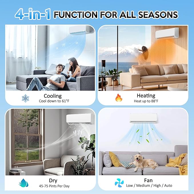 18000 BTU Mini Split Air Conditioner ＆ Heat Pump - 230V Wall Mount Ductless - Image 7