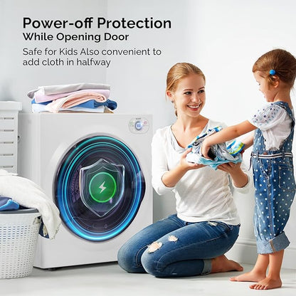 ROVSUN 2.6 Cu.Ft Portable Clothes Dryer, 1400W Fast Drying Front Load Tumble - Image 5