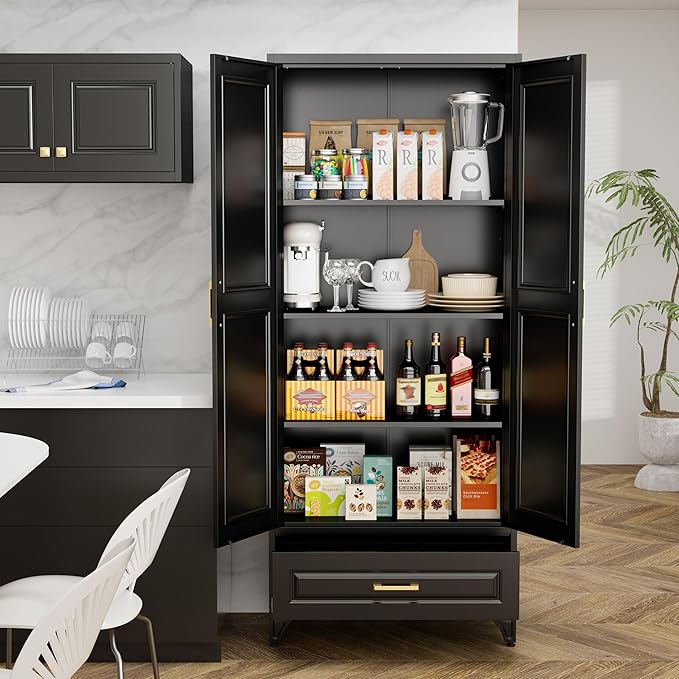 75" Tall Metal Storage Cabinet, Kitchen Pantry Storage Cabinets - Image 6