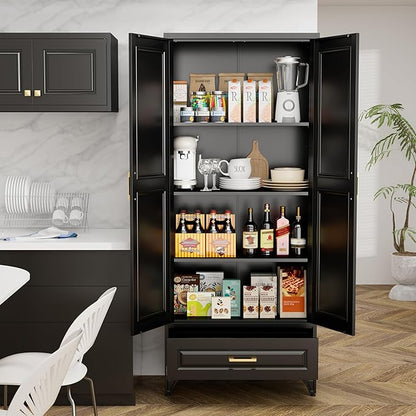 75" Tall Metal Storage Cabinet, Kitchen Pantry Storage Cabinets - Image 6