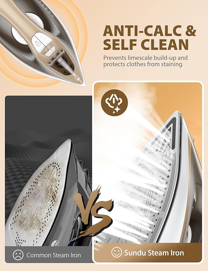 1500W Steam Iron for Clothes - Image 3