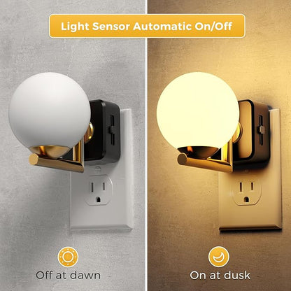 L LOHAS LED Night Lights Plug Into Wall 2 Pack, Dusk to Dawn Sensor, 3000K - Image 2