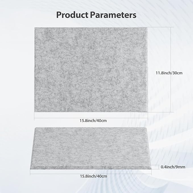 Amantech 12 Pack Acoustic Panels Self Adhesive Sound Proof Foam, High Density - Image 6