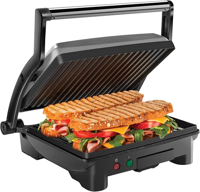 Chefman Panini Press Grill and Gourmet Sandwich Maker Non-Stick Coated Plates by Chefman
