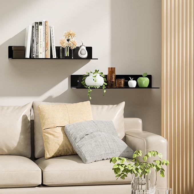 15 Inches Acrylic Wall Shelves 2 Pack, Floating Shelf - Image 5