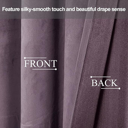 JIUZHEN Lavender Velvet Curtains 72 inches - Image 3
