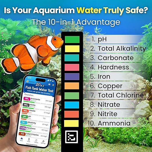 Digital Aquarium Water Test Kit, App-Enabled 10-in-1 Freshwater & Saltwater - Image 3