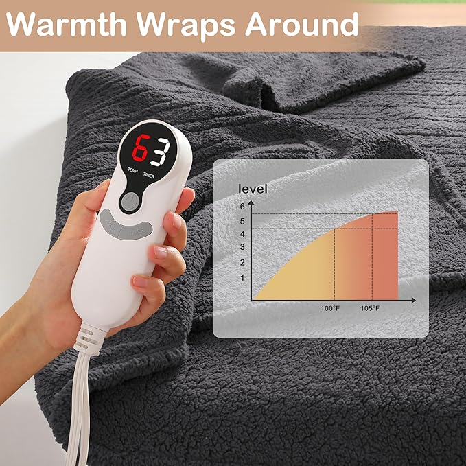 Electric Heated Blanket Twin Size 62"×84" - Image 4