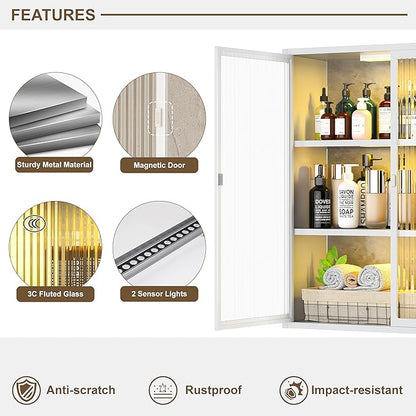 Bathroom Wall Cabinet Over Toilet, Metal Laundry Room Cabinets Wall Mounted - Image 4