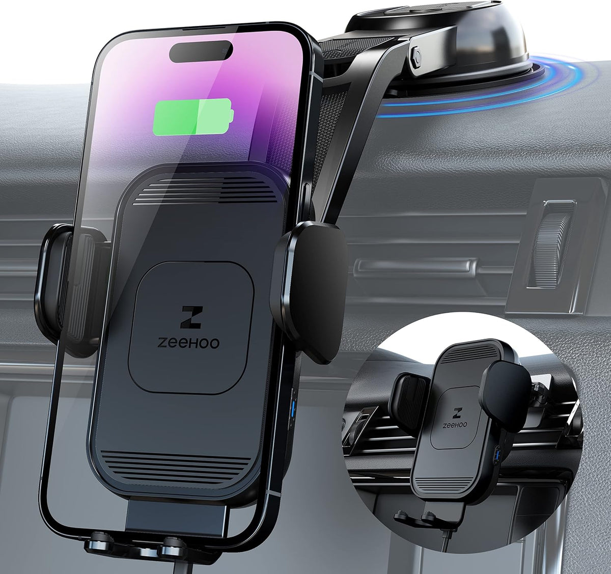 zeehoo wireless car charger, 15w fast charging, auto, main product view