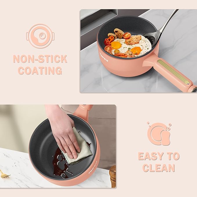 TOPWIT Hot Pot Electric,  Electric Pot, Portable Non-Stick Portable Cooker - Image 6