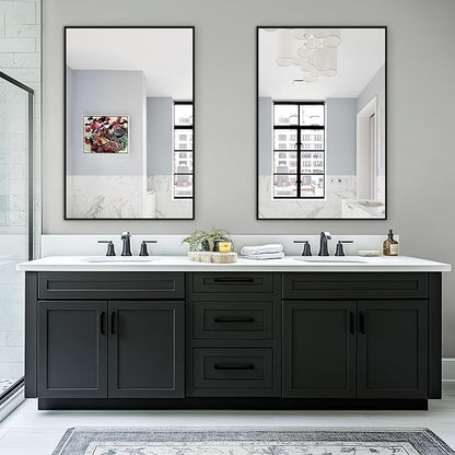 Bathroom Vanity Mirror for Wall, 2 Pack 36" x 24" Metal Framed Rectangular - Image 2