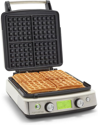 GreenPan Elite 4-Square Belgian & Classic Waffle Maker, Healthy Ceramic by GreenPan