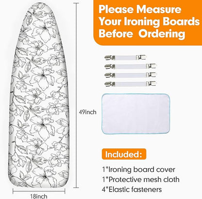 Ironing Board Cover and Pad, 18x49 Extra Wide Thick Iron Padding, Scorch & - Image 6
