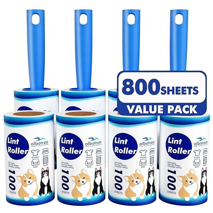 Lint Rollers for Pet Hair Extra Sticky, 800 Sheets Mega Value Set Lint Rollers by AlbatrossHealthNewEngland