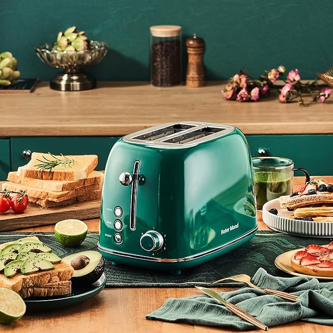 Roter Mond 2 Slice Toaster Retro Stainless Steel - Image 2