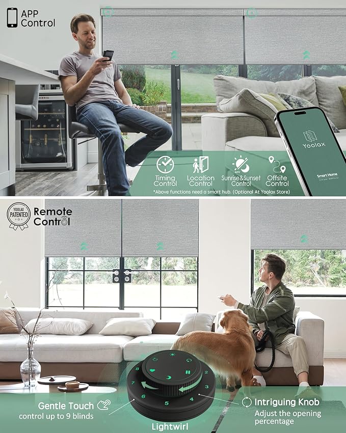 Yoolax Motorized Blinds with Remote, Smart Blinds - Image 3