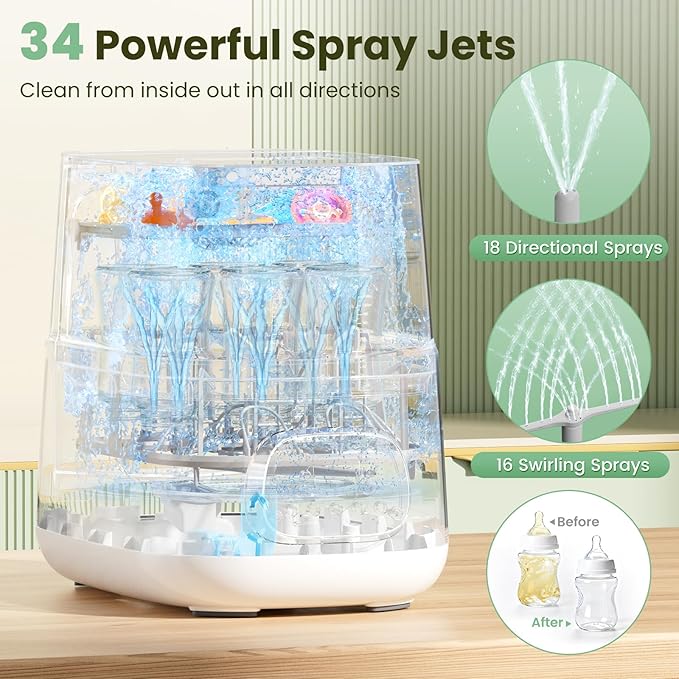 MOLWAY【Upgraded】Baby Bottle Washer, Sterilizer and Dryer, All-in-One Pro - Image 3