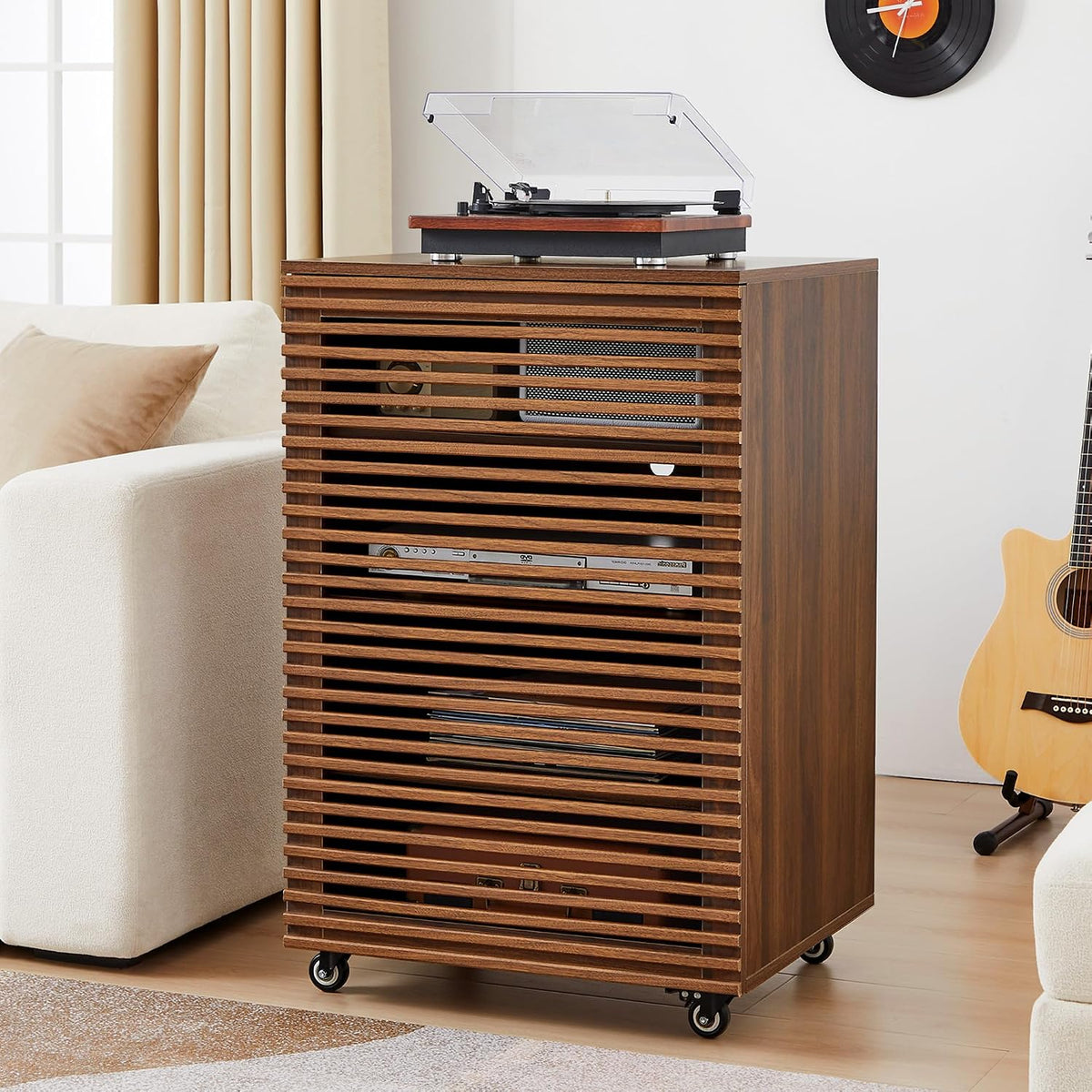 levnary 5-tier av media cabinet with grille door, main product view