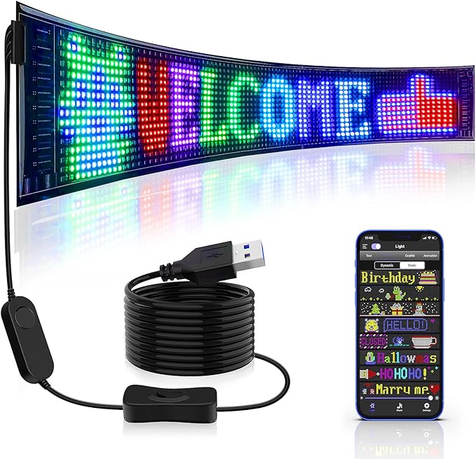RAYHOME Scrolling Huge Bright Advertising LED Signs, Flexible USB 5V LED Store by Rayhome