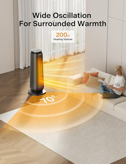 PELONIS PTH15A4BGB Ceramic Tower 1500W Indoor Space Heater - Image 3