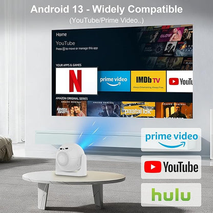 Mini Portable Projector with WiFi and Bluetooth, Built-in Apps Smart Projector - Image 3