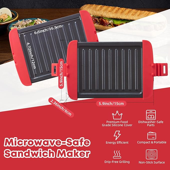 Microwave Sandwich Maker, Microwave Toastie Maker, Snack Maker & Panini Press - Image 2