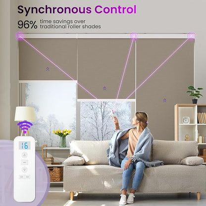 Astomi Motorized Roller Shades for Windows, Effortless Remote & Voice Control - Image 3