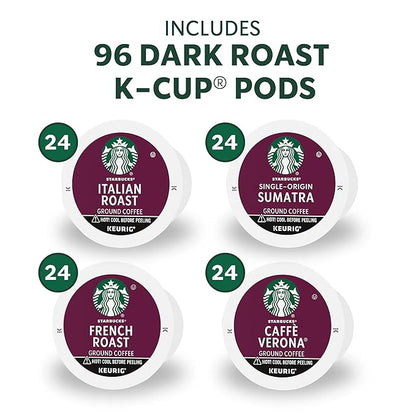 Starbucks K-Cup Coffee Pods, Dark Roast Hot or Iced Coffee, Variety Pack - Image 2