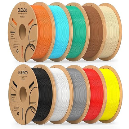 ELEGOO PLA Filament Bundle 10KG, 1.75mm 3D Printer Filament Dimensional by ELEGOO