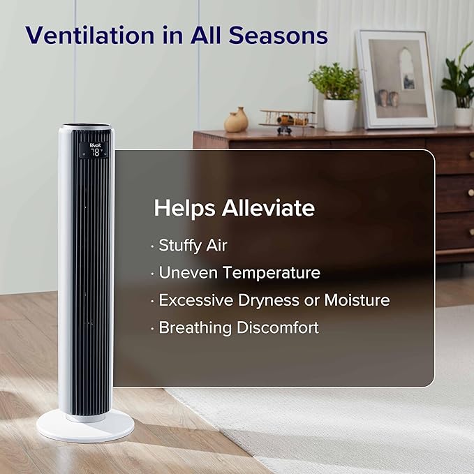 LEVOIT Tower Fan for Bedroom, 25ft/s Velocity Standing Fan - Image 8