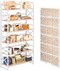 4NM Extra Wide 6 Tiers No Assembly Book Shelves, 61.8" H Folding Bookshelf by 4NM