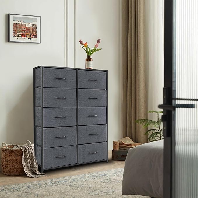 Dresser for Bedroom with 10 Drawers, Chest of Drawers, Storage Drawers - Image 8