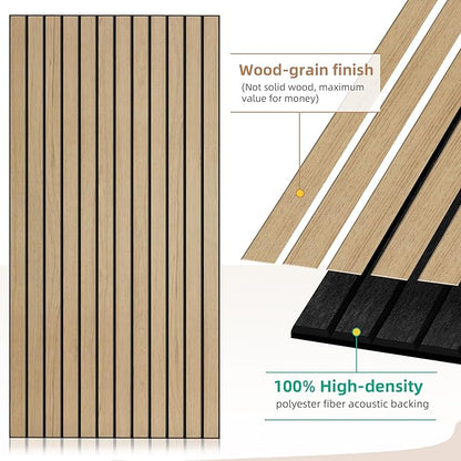 AUTORIFIC Wood Veneer Acoustic Panels, 4 Pack 47.2”x23.6” Sound Panels - Image 3