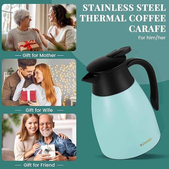 34 Oz Thermal Coffee Carafe, Stainless Steel Insulated Vacuum coffee crafts to - Image 7