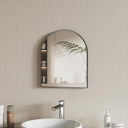 15x23 Inch Compact Black Arched Mirror Perfect - Image 2