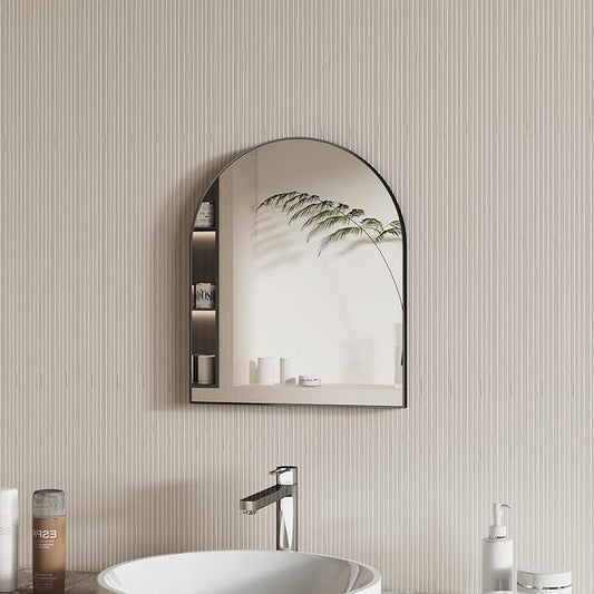 15x18 Inch Compact Black Arched Mirror Perfect by MYlovelylands