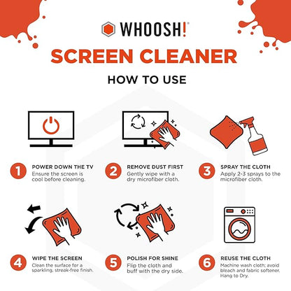 WHOOSH! Pro 16.9 fl oz Refillable TV Screen Cleaner & Microfiber Cloth - Image 7