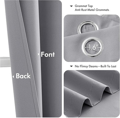 MIULEE Light Grey Blackout Curtains - Image 4