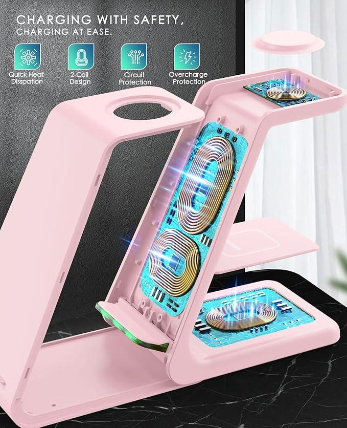 3 in 1 Wireless Charging Station, 2026 Upgraded Fast Desk Charger Station - Image 5