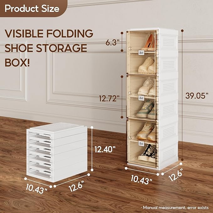 ANTBOX Shoe Organizer Storage Box, Portable Folding Shoe Rack - Image 6