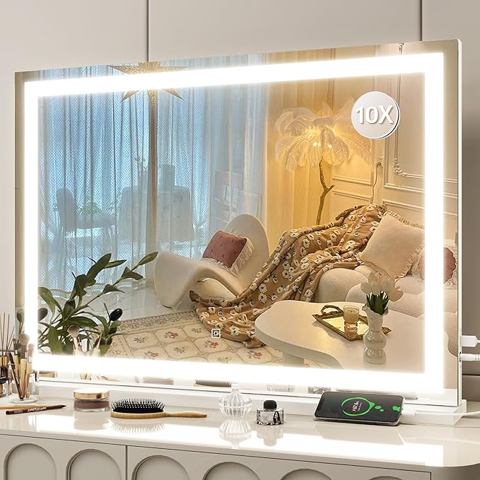 FENNIO Vanity Mirror with Lights 32"x22", Lighted Makeup Mirror, Large Vanity by FENNIOLEDMIRRORS