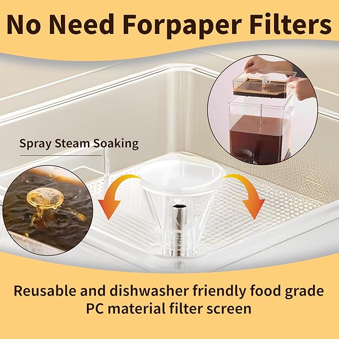 Coffee Urn Commercial Coffee Maker, 10 L 65 Cups, Transparent Electric - Image 9