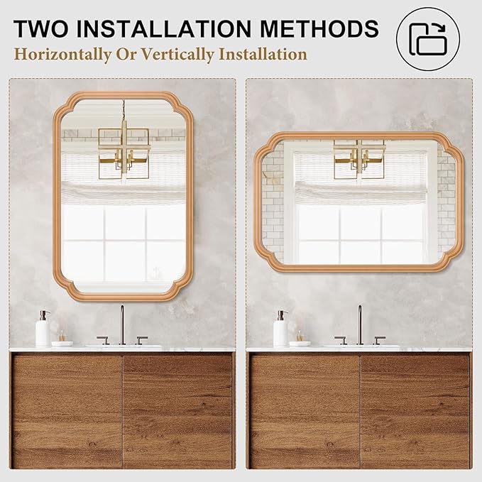 Wood Bathroom Mirror for Wall Mounted - Image 6