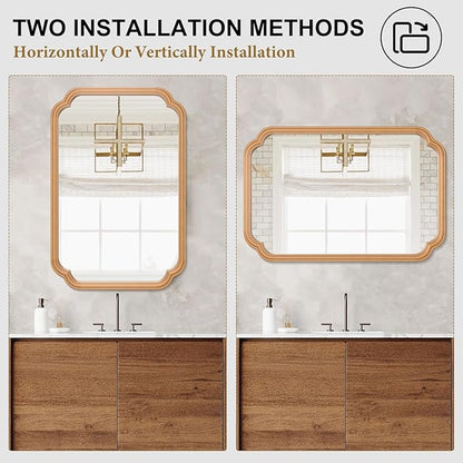 Wood Bathroom Mirror for Wall Mounted - Image 6