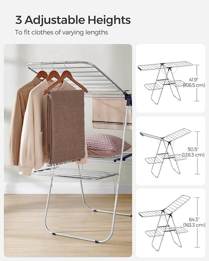 SONGMICS Clothes Drying Rack, Foldable 2-Level Laundry Drying Rack, - Image 6