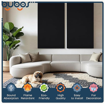 BUBOS 2 PCS Fabric Acoustic Panels, 47.2''x23.7'' Decorative Sound Dampening - Image 5