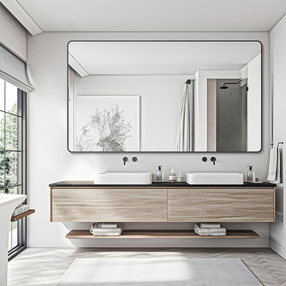 30" x 60"Bathroom Mirror, Matte Black Wall Mirror - Image 2